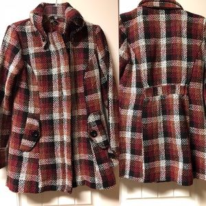 Red, Black, White Wool Jacket